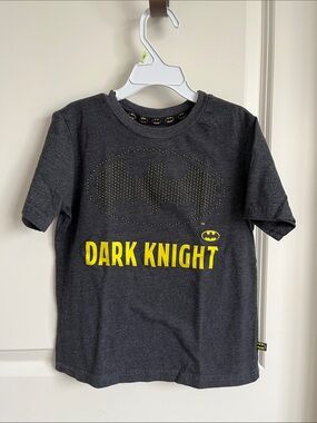 Batman Gray Short Sleeve Tee with Yellow Logo